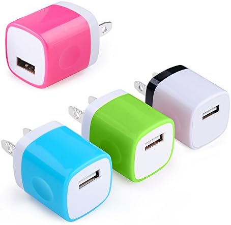 USB Charger, CCLV 4-Pack Universal USB Home Wall Charger Adapter for iPhone 7, 7 Plus, 6s, 6 Plus, 6s Plus, Tablet, Samsung Galaxy S7 Edge, S6 edge, HTC, Nokia, LG, Sony and more USB Devices