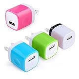 USB Charger, CCLV 4-Pack Universal USB Home Wall Charger Adapter for iPhone 7, 7 Plus, 6s, 6 Plus, 6s Plus, Tablet, Samsung Galaxy S7 Edge, S6 edge, HTC, Nokia, LG, Sony and more USB Devices