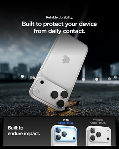 Spigen GLAStR EZ-Fit Optik Pro XL for iPhone 17 Pro MAX Camera Lens Protector [1 Pack] - Silver | Silver, 9H hardness, tempered glass, individual lens protection, precise lens cutouts, flash safe, crystal clear