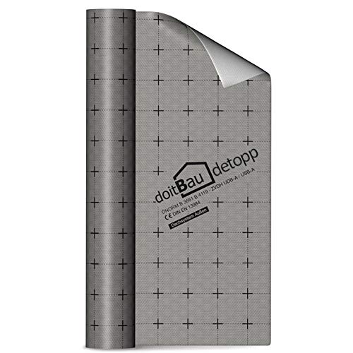 doitBau detopp Unterspannbahn 1,5m x 50m (75m²) 160g/m² - Selbstklebend | Wasserdicht | Diffusionsoffen…