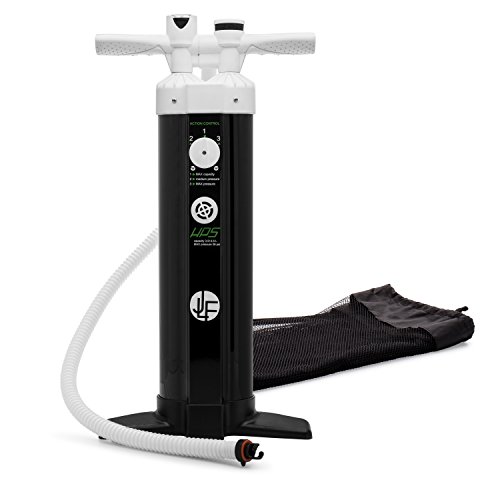 JLF Hand Pump with Pressure Gauge, Hose, and Air Valve Adapter (Triple Action)