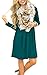 AUSELILY Women's Long Sleeve Pleated Loose Swing Casual Dress with Pockets Knee Length (S, Dark Green)