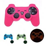 PINK GLOW in DARK Playstation 3 PS3 Wireless Game Controller Anti-Slip Silicone Case Skin Protector Cover (Many Colors Available)