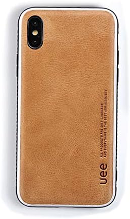 Agun UEE Phone Case, Anti-Slip Leather Case for iPhone Xs MAX and Giving a HD Screen Protector(2019)(Brown)