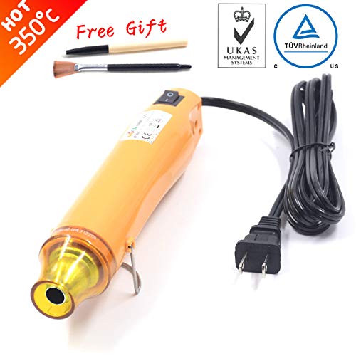 New Heat Gun,mofa Hot Air Gun Tools Shrink Gun with Stand For DIY Embossing And Drying Paint Multi-Purpose Electric Heating Nozzle 300W 110V (Yellow,Yellow)