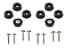 8 Small Round Rubber Feet Bumpers W/Screws - .250 H X .671 D - Made in USA