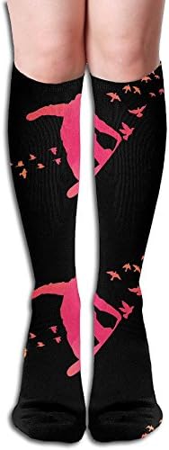 Snowboard With Birds Athletic Sport Tube Socks Socks Crew Socks (1 Pair) For Women &amp; Men Below Knee High