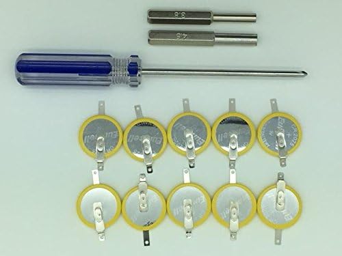 TBGS - 10 Pack CR2025 Batteries with Tabs, 3.8mm, 4.5mm and Triwing Tri-Wing Y Screwdriver Set - Replacement 3v Lithium Battery and Tool Set for Nintendo Game Boy, GB Color and Pokemon Games