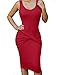 ALLEGRACE Womens Sleeveless Sexy Bodycon Midi Bandage Party Evening Dresses Red S