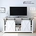 SMARTSTANDARD 6FT Mini Sliding Barn Door Hardware Track Kit -Super Smoothly and Quietly -for Double Opening Cabinet, TV Stand, Closet, Window -Fit 18