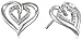 Heart Pendant & Earrings Set with Diamonds in Sterling Silver