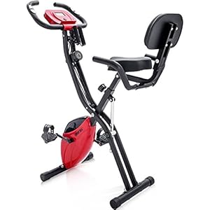 Merax X-Bike, hometrainer inklapbaar, magnetische vouwbare fitnessfiets met 10 weerstandsniveaus, fitness bike voor…