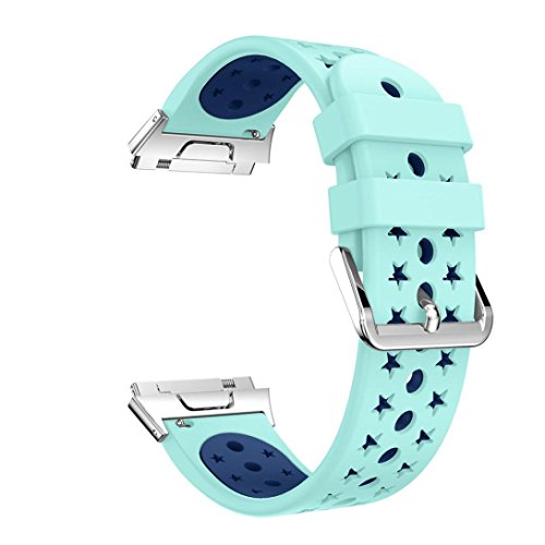 Perman Soft Silicone Star Hole Fashion Needle Buckle Adjustable Replacement Wristband Strap for Fitbit Ionic Bands