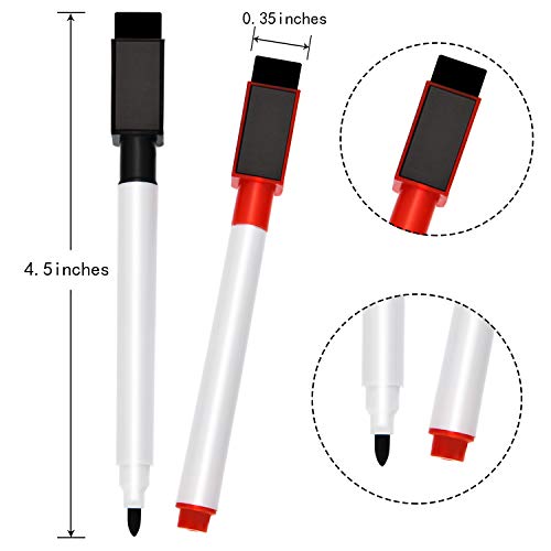 24 Pieces Erase Marker with Erasers Small Whiteboard Dry Erase Markers