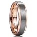 King Will Duo Unisex 6mm 18k Rose Gold Plated Tungsten Carbide Ring Two Tone Wedding Band