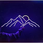 LED Decorative Lights USB Mountains Sunrise Sunset Led Neon Signs Home Decoration Wall Art Holiday Gift Brightness Adjustable 16.5''x11.8''