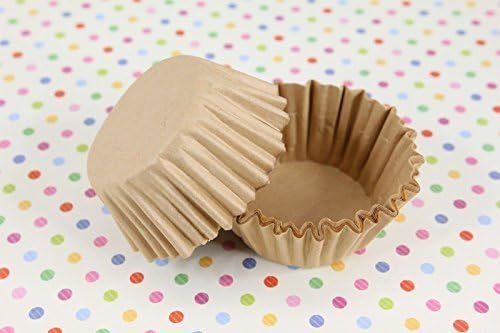 Baking Cups Paper, Baking Cups Bulk 1-5/8'' x 15/16 Paper Cupcake Muffin Liners, Baking Cups, Natural, Unbleached High Quality cupcake liners Good for baking and Cooking (100) by baking cups