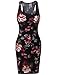 Awesome21 Floral Print Sleeveless Racer-Back Mini Body-Con Dress New Black S