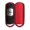 kwmobile autosleutelhoes compatibel met Mazda 2-knops Keyless Go autosleutel – TPU beschermhoes in hoogglans rood