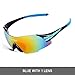 WOLFBIKE UV400 Cycling Glasses Mountain Bike MTB Sunglasses Eyewear - ONE Lens (New Black Blue)