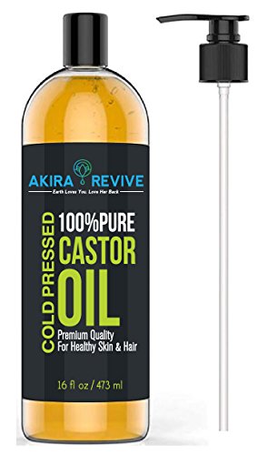 Akira Revive Castor Oil Cold Pressed - 100% Pure Castor Oil For Hair Growth & Loss, Face & Skin Moisturizer, Thicker Eyebrows And Eyelash Treatment. Strengthen Nails. Use before Curling Iron.16 oz. - Thumbnail 5