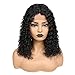 FAVE 14 Inch Curly Bob Human Hair Wigs for Black Women Brazilian Virgin With Baby Hair Remy Afro Curly Lace Front Human Hair Wigs Middle Part Wig Human Hair 150% Density Natural Color (14 inch)