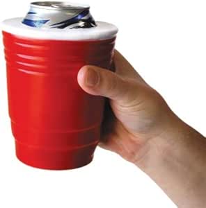 BigMouth Inc Red Cup Kooler, Foam Cooler Holds Can or Bottle, Keeps Drink Cold