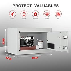 TIGERKING Digital Keypad Safe Box, Small Safe Money