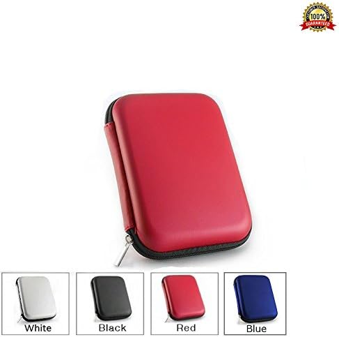 2.5 Portable External Hard Drive Case for WD/Western Digital Element My Passport/Seagate Expansion Backup Plus/Samsung/Toshiba Shockproof Waterproof Hand Carry Hard Disk HDD Bag (Red)