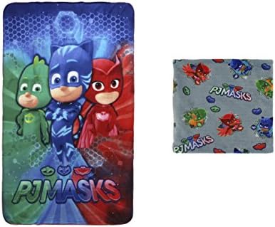 PJ Masks Plaid, Fleece Blanket, 150 cm, + NECKWARMER Super pigiamini Multi-Colour, gattoboy, Cushion, Gecko Children Super pigiamini