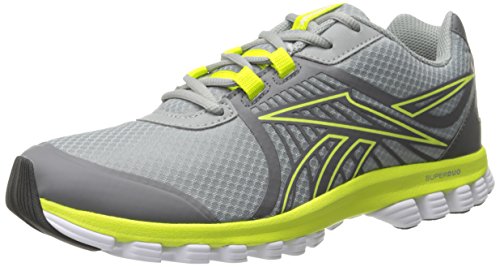 Reebok Men's Super Duo Speed Running Shoe, Flat Grey/Shark/Semi Solar Yellow/White/Steel, 11.5 M US