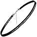 Two Strands Simple Western Style Black Velvet PU Leather Choker Necklace For Women Girl Lady