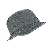 Dorfman Pacific Black Cotton Stone Washed Summer Bucket Hat
