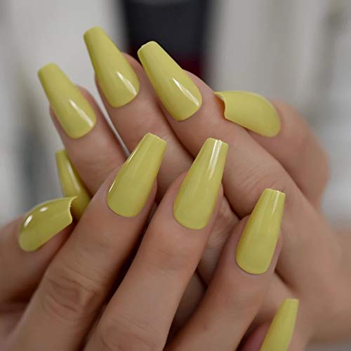 EDA LUXURY BEAUTY YELLOW GLAMOROUS DESIGN Full Cover Press On Gel Glitter Artificial Nail Tips Acrylic Shiny Extreme False Nails Extra Long Ballerina Ballet Coffin Square Super Fashion Fake Nails 3 EDA LUXURY BEAUTY YELLOW GLAMOROUS DESIGN Full Cover Press On Gel Glitter Artificial Nail Tips Acrylic Shiny Extreme False Nails Extra Long Ballerina Ballet Coffin Square Super Fashion Fake Nails