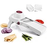 Auxcuiso Mandoline Slicer Adjustable for Vegetables Fruits Cheeses 6 Styles Julienne Slicer Grater Cutter
