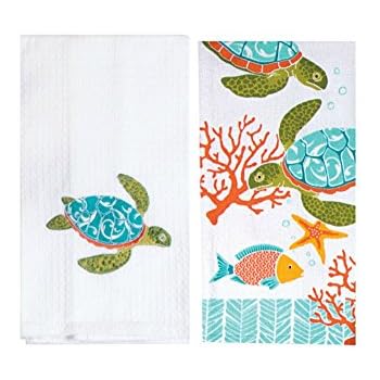 Amazon.com: Island Time Sea Turtle Kitchen Towel Set ...