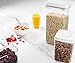 BREVER 5-PC AirTight Push Pop Food Storage Container Set Value Pack - Cereal, Flour, Sugar, Pasta, Rice - 100% BPA FREE, 5 Yr Warranty