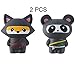 Anboor 2 PCS Squishies Ninja Jumbo Panda and Fox Slow Rising Squishies Kawaii Scented Soft Animal Toys Stress Relief Kid's Toys