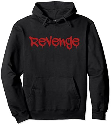 Unisex Revenge Hoodie - Graffitti Drippy Black and Red Revenge Hood 2XL Black