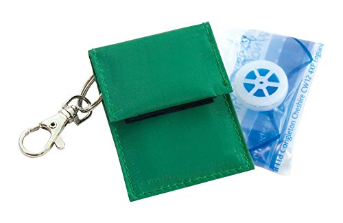 Rebreath with Valve in Plain Keyring Pouch - Perfect for Mobile First Aiders - Contains 1 x CPR Resuscitation Barrier