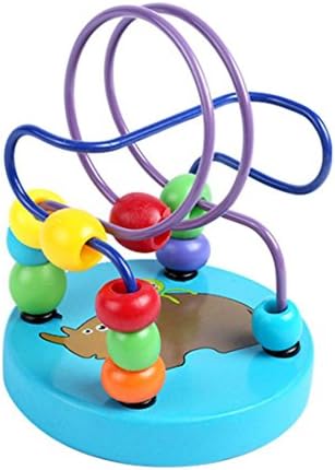 Interactive Baby Monkey Climbing Stand, OULucicy Mini Wooden Around Beads Babys Monkey Jungle Swing jungle Gym Playset Platform Toys, Intellectual Development Educational (Blue)