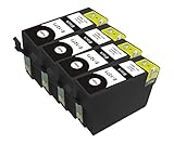 TS 4 BLACK Remanufactured for Epson T127 Ink Cartridges 127 T1271 (4 Blacks)
