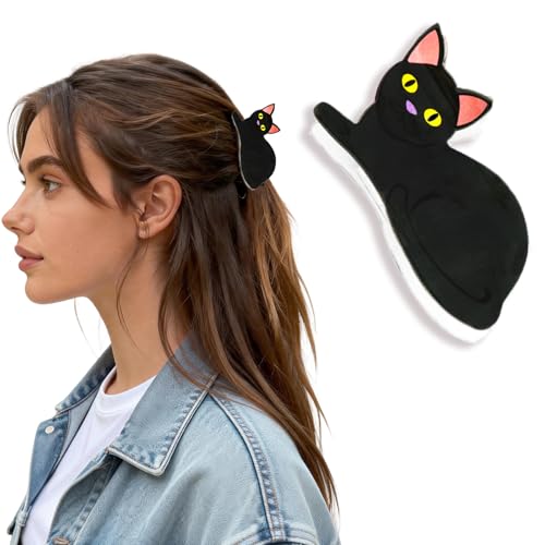 ELLOPH 1PC Cat Gifts for Women, Funny Black Cat Hair Claw Clips for Cat Lovers, Small Novelty Kitten Animal Hair Clip Accessories for Birthday Valentines Easter Mother's Day at Amazon