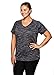 RBX Active Women's Plus Size Printed Short Sleeve V-Neck T-Shirt Black/White 3X