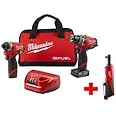 Milwaukee M12 FUEL 12-Volt Li-Ion Brushless Cordless Hammer Drill and Impact Driver Combo Kit (2-Tool) W/Free M12 3/8 in. Ratchet