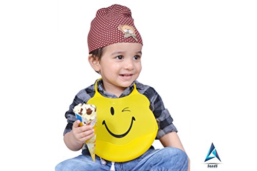 Silicone Baby Bib- 4pcs Waterproof Bibs, UNISEX Baby Bibs +1 Cap For Infants &amp; Toddlers - Soft Durable Washable AntiBactirial &amp; Echo Friendly Silicone Bib