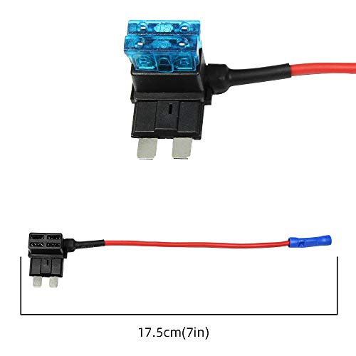 HUIQIAODS 12V 24V Car Add A Circuit Fuse Tap Piggy Back Blade Holder Plug Socket Pack of 5 - Thumbnail 6