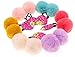 RufnTop Handmade Seamless Elastic Hair Ties, Ponytail Holder, PomPom, Cat Toy(MIX POM 12 PCS)