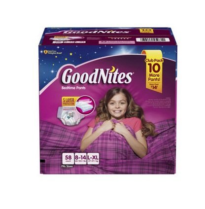 GoodNites Bedtime Underwear for Girls (Size L/XL, 58 ct.) - //medicalbooks.filipinodoctors.org