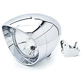 Krator 6 3/4 Custom Chrome Headlight Head Light for any Harley, Honda, Yamaha, Suzuki, Kawasaki, Custom Bike, Cruiser, Choppers